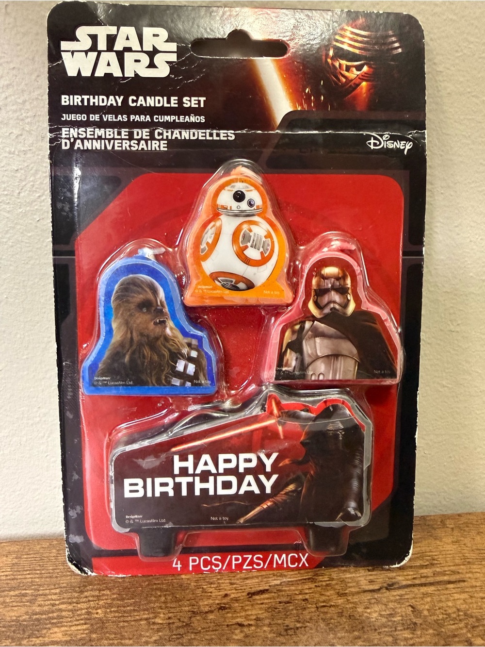 Sealed Star Wars Birthday Candle Set - (BB-8, Chewbacca, Stormtrooper)